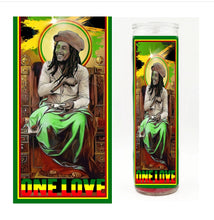 Load image into Gallery viewer, Bob Marley Prayer Candle One Love